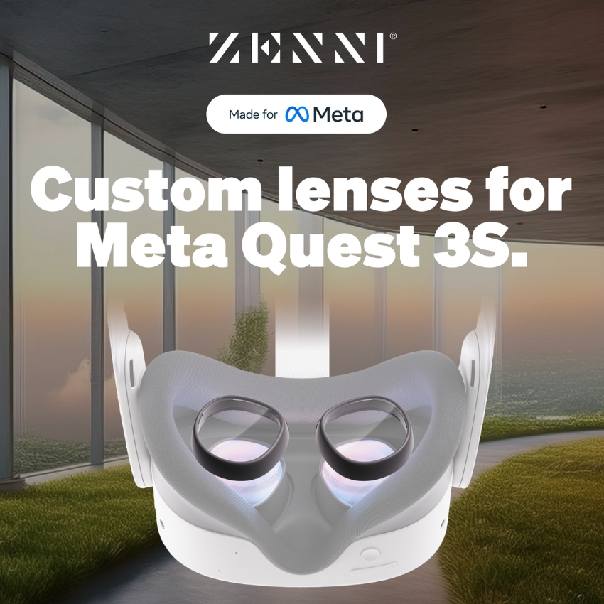 ZENNI custom lenses for Meta Quest 3S. Made for Meta.