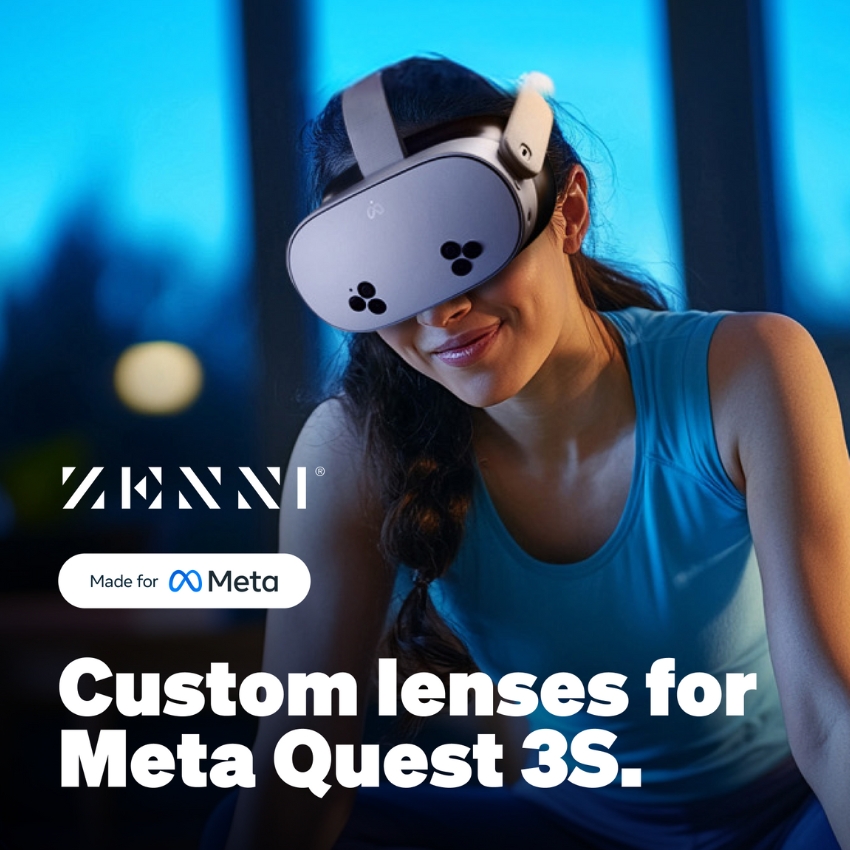 Zenni custom lenses for Meta Quest 3S. Made for Meta.