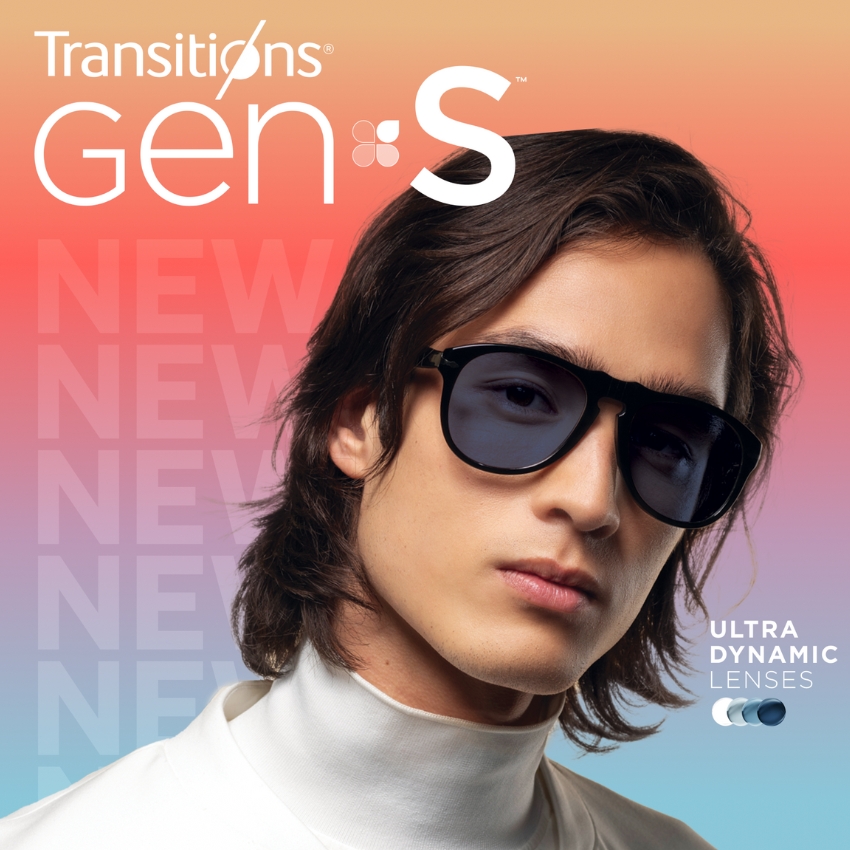 Transitions Gen S Ultra Dynamic Lenses, new sunglasses model with shaded lenses.