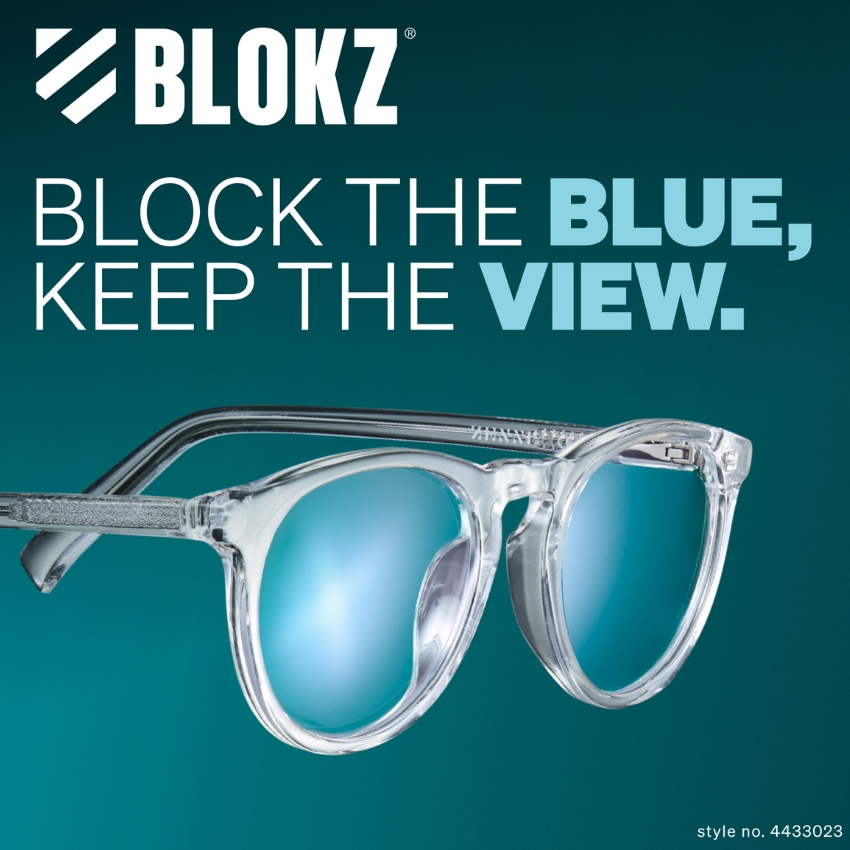 BLOKZ glasses: "BLOCK THE BLUE, KEEP THE VIEW." Style no. 4433023.