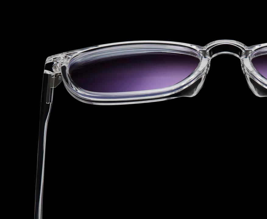 High-quality transparent frames with blue light lenses.